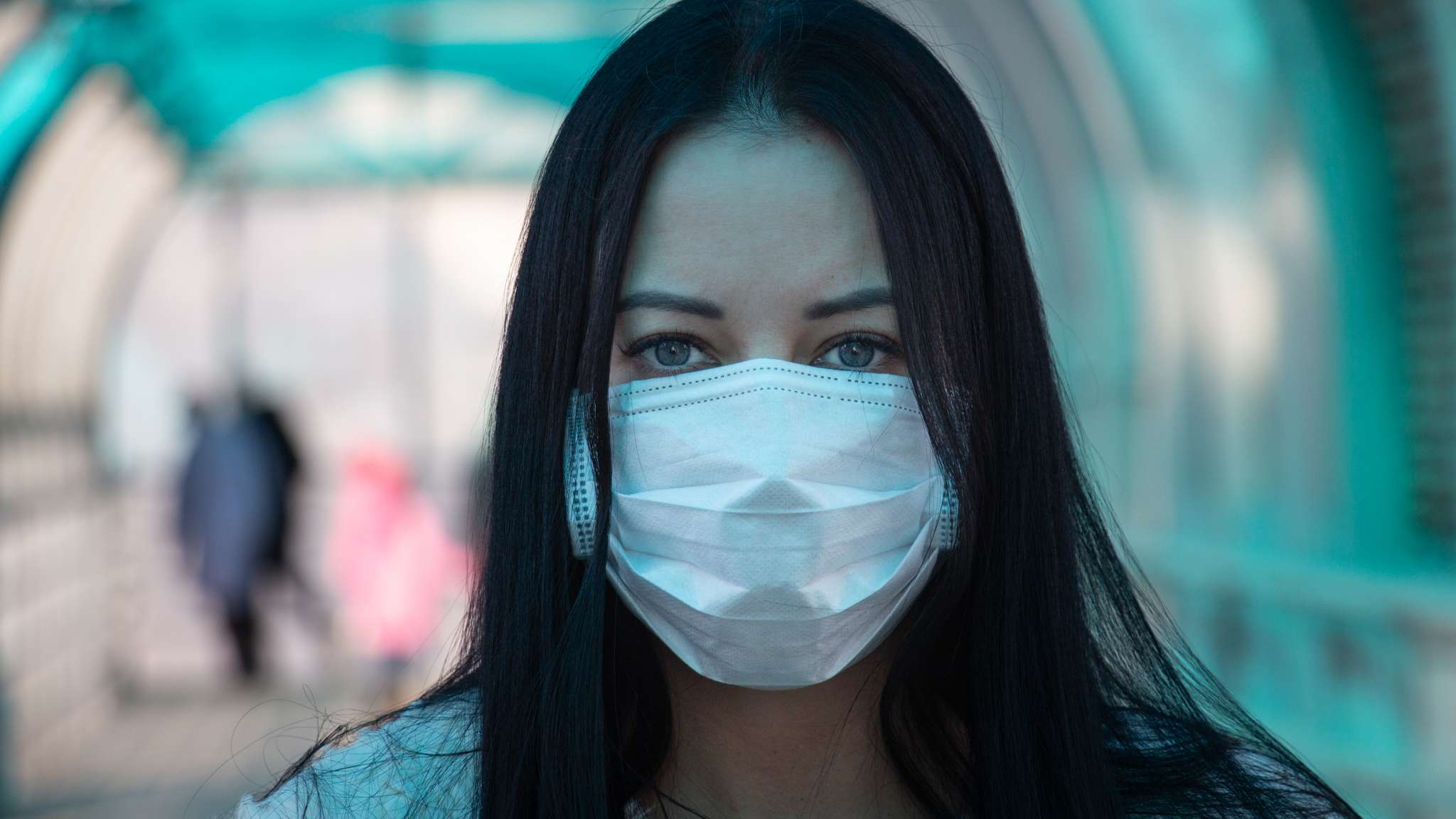 coronavirus covid-2019 Girl in mask fear Coronavirus - covid 2019 is not true